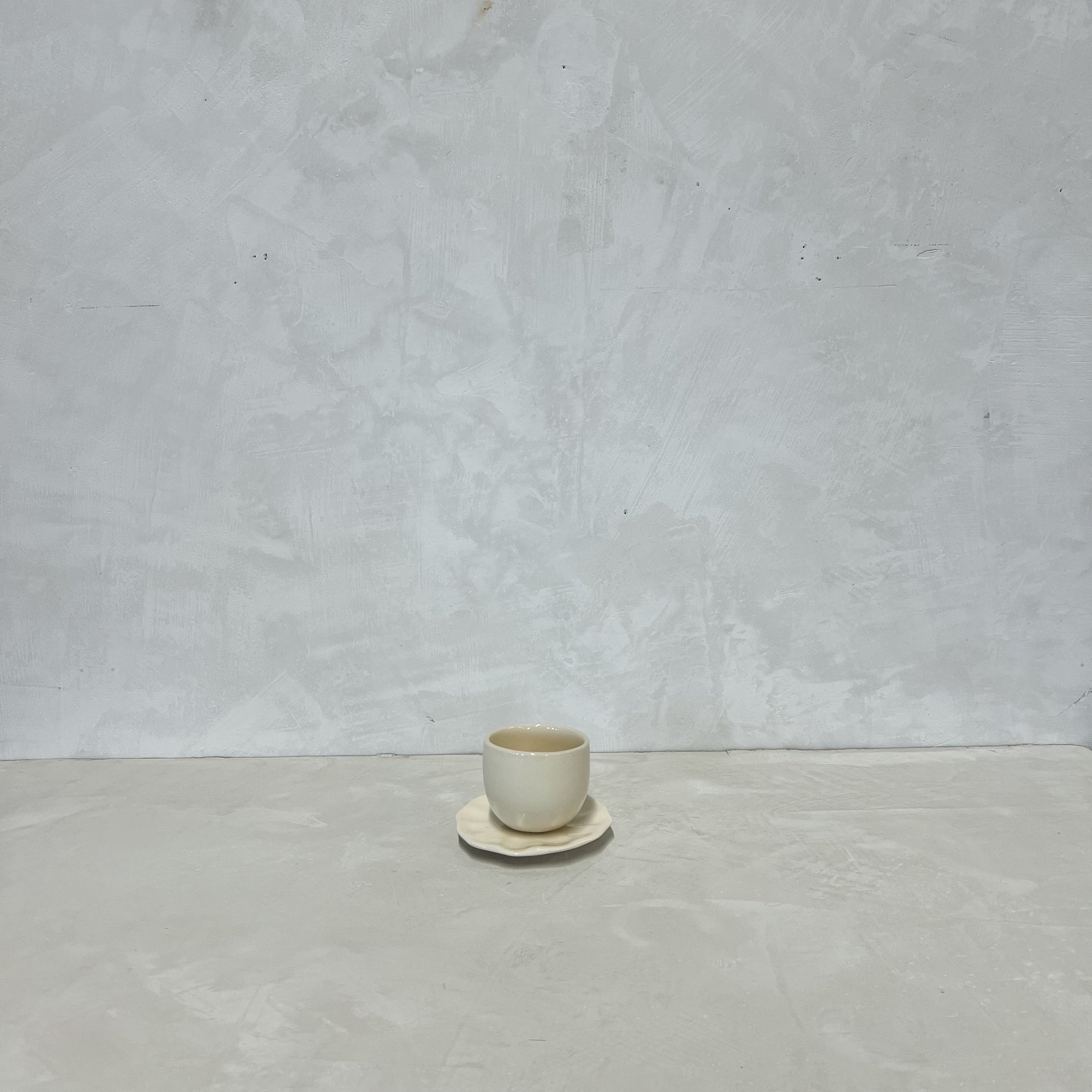 Gloss White Espresso Cup with Saucer Second