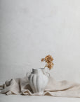 Short French Scalloped Vase in Gloss Grey