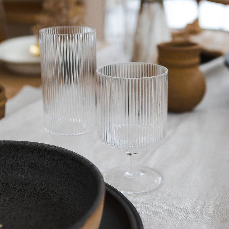 Ripple Long Drink Glasses by Ferm Living - Set of 4
