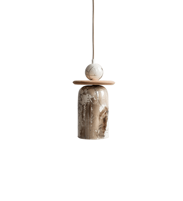 Raku &amp; Maple Pendant Light